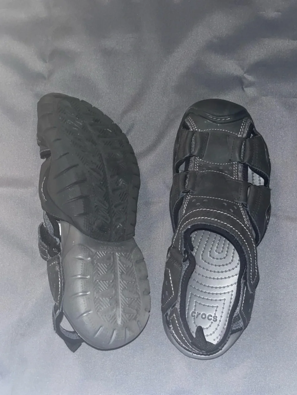 CROCS Men's Black Closed-Toe Sport Sandals